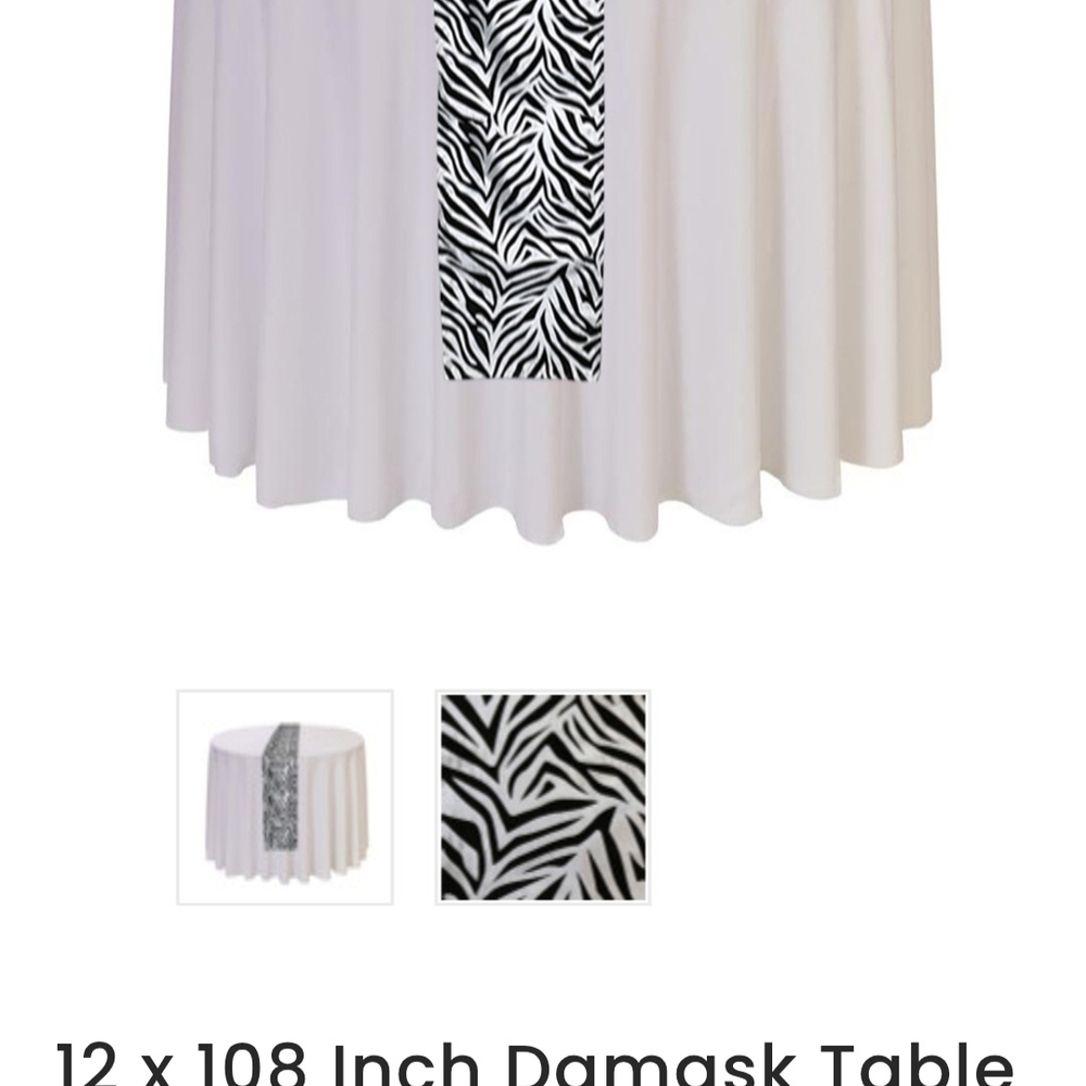 Zebra Print Runners & Chair Sashes